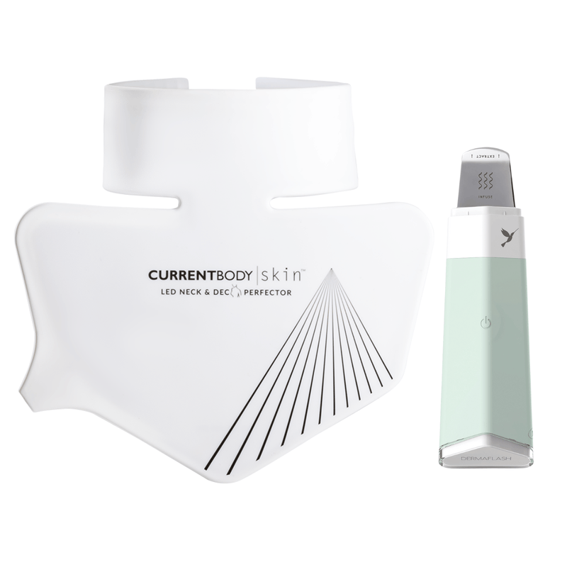 CurrentBody Skin LED Neck and Dec Perfector & DermaFlash DermaPore