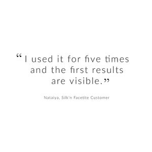 Customer Review Quote by a Silk'n FaceTite customer - I used it for five times and the first results are visible