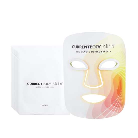 CurrentBody Skin LED 4-in-1 Face Mask x Hydrogel Face Masks (10 Pack) (Worth $932)