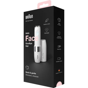 Braun Face Mini Hair Remover FS1000, Electric Facial Hair Trimmer for Women